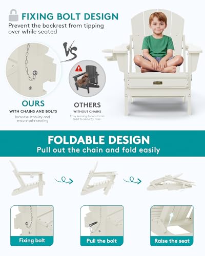 Folded SERWALL Adirondack chair for storage