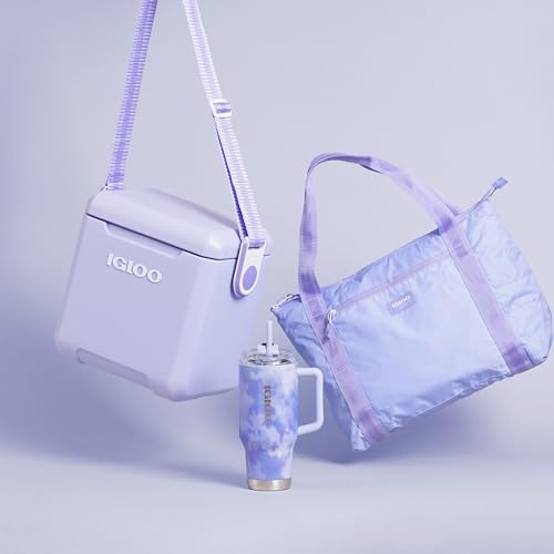Igloo cooler being worn as a crossbody bag