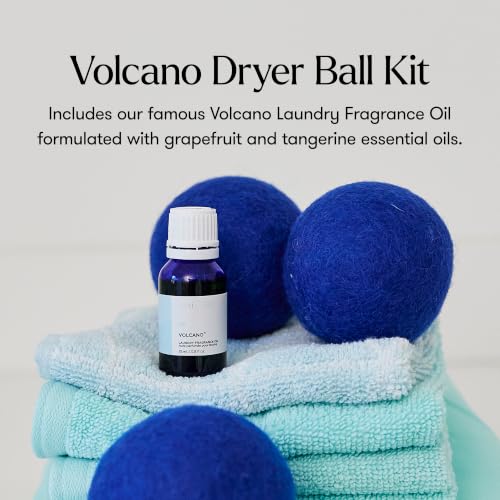 Three cobalt blue wool dryer balls
