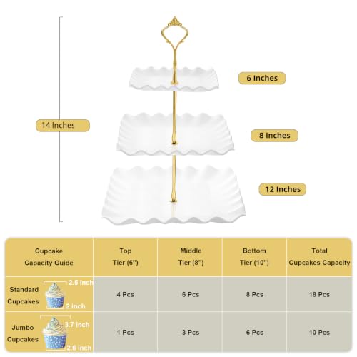 Square white cupcake display stand