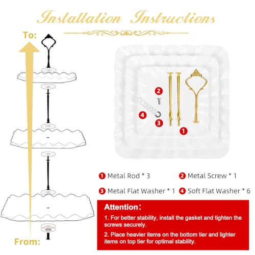 Metal rods connecting cupcake tiers
