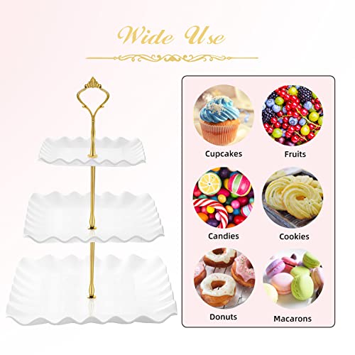 Assembled white dessert tower dimensions