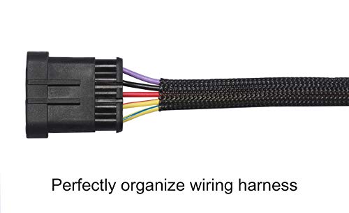 Close up of 1/4 inch expandable cable sleeve