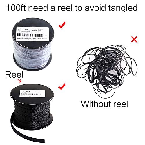 Expanded view of Alex Tech wire management sleeve