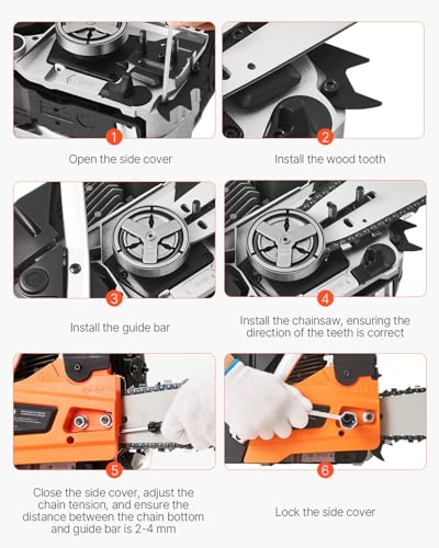 VEVOR 52CC chainsaw cutting wood log