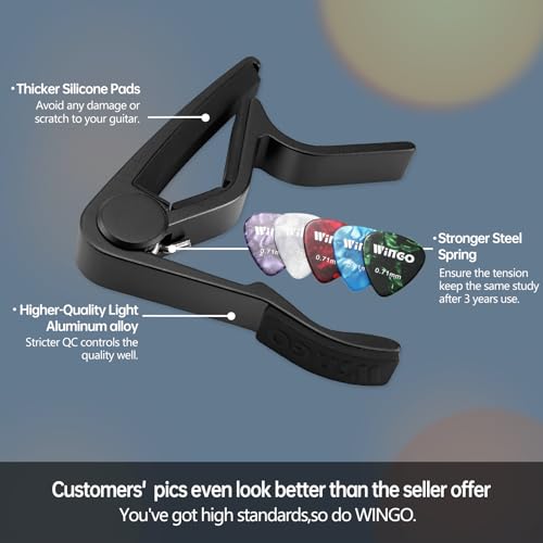 WINGO capo side view on guitar neck