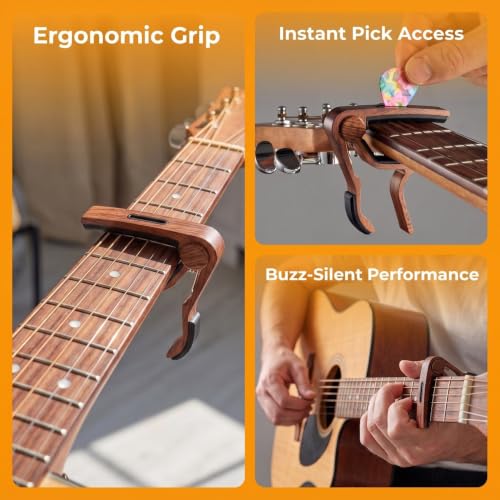 Versatile capo for acoustic and electric guitars
