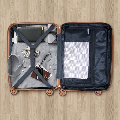Three quarter angle of Romswi black travel suitcase