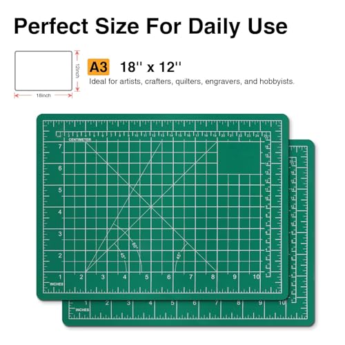Green DIYSELF A3 craft mat with grid markings