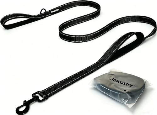 JEWOSTER 6 ft heavy duty black dog leash