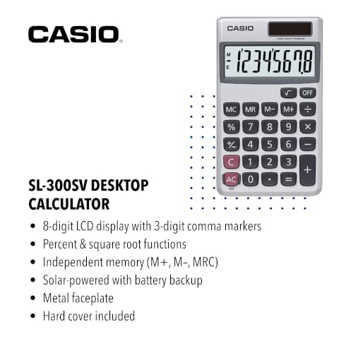 Casio SL-300SV showing the eight-digit display