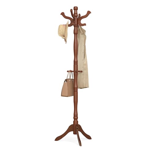 VASAGLE Freestanding Coat Rack caramel brown