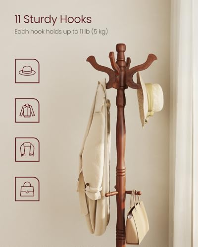 Close up of coat rack turned wood post