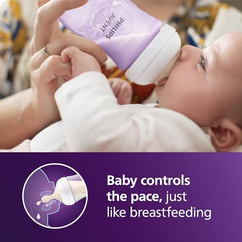 Side view of Philips Avent Natural 9 oz baby bottle