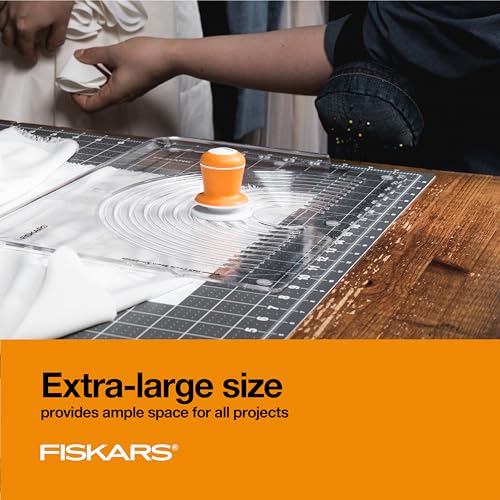 Close up of Fiskars mat grid lines and angle markings
