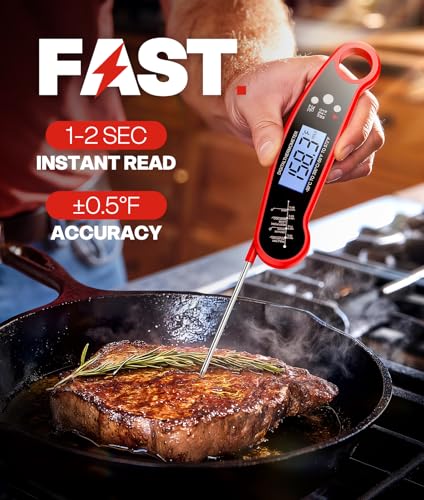 ONFIKY meat thermometer with backlit LCD display
