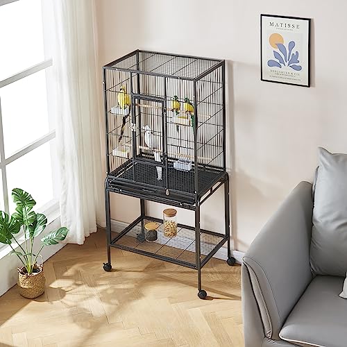 Bird Cage with Stainless Steel Bowls