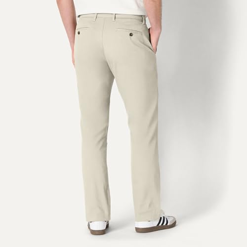 Close up of waistband and button closure on chino pants