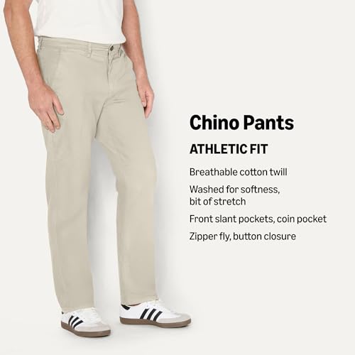 Back view showing the welt pockets on stretch chinos