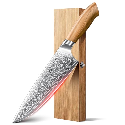 Emojoy 8-Inch Damascus Chef Knife side profile
