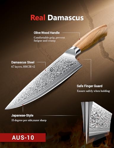 Close up of Damascus steel pattern on Emojoy blade