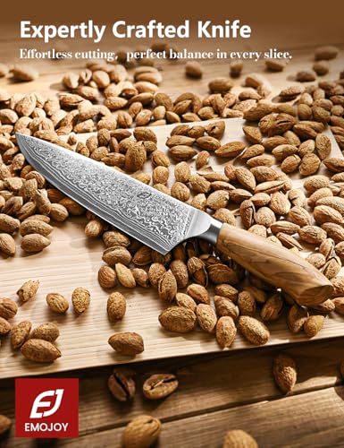 Angled view of Emojoy KC-KS61 chef knife