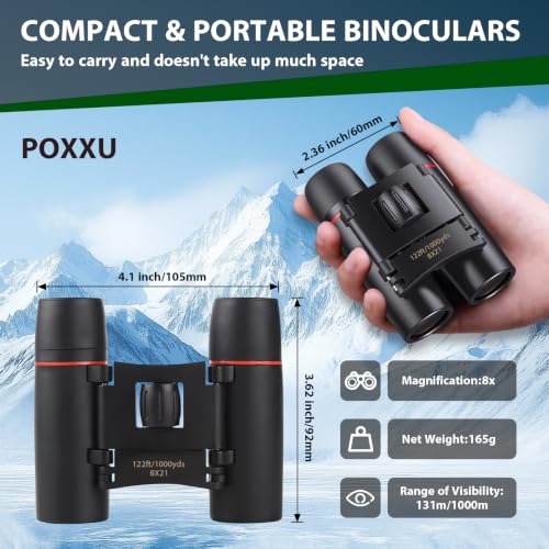 Compact black binoculars lens detail