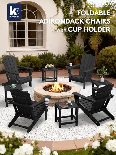 KINGYES HDPE Adirondack chair wood grain texture