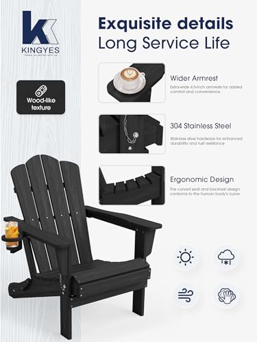 Folded KINGYES Adirondack chair for storage