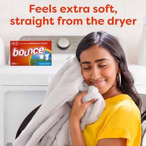 Folded laundry with Bounce freshness
