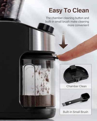 Close up of the burr grinder grinding mechanism