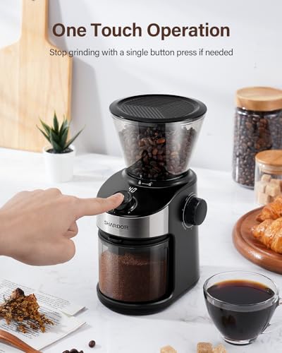 SHARDOR coffee grinder with cleaning brush
