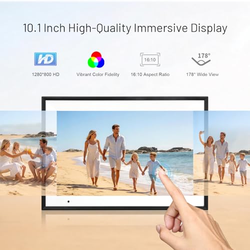 AEEZO smart frame showing the AiMOR app interface
