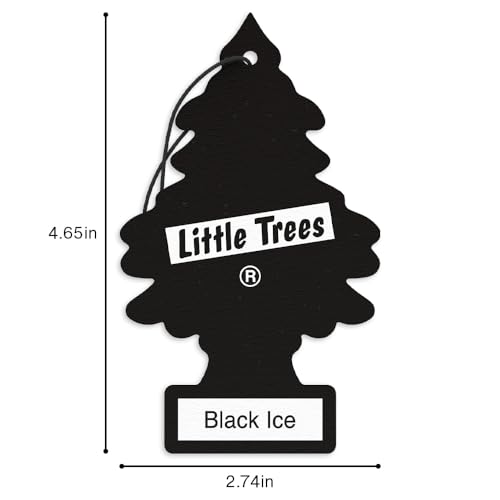 Stack of 6 packs of LITTLE TREES Black Ice air fresheners