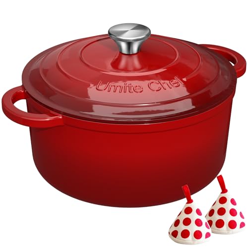 Umite Chef 5QT red Dutch oven exterior