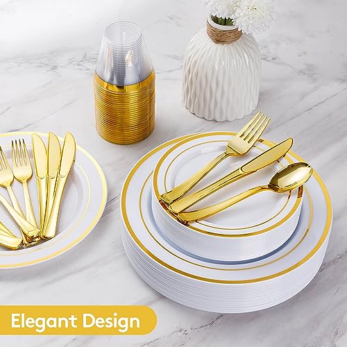 Table setting with Goodluck gold dinnerware
