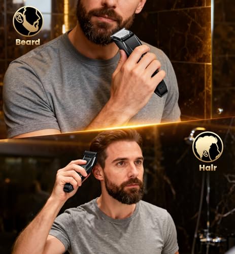Ergonomic handle grip of the NAUQUOHZ beard trimmer