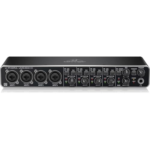 Behringer U-PHORIA UMC404HD rear input and output ports