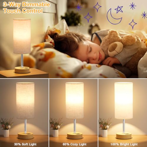 Side view of 14-inch Dicoool bedroom lamp