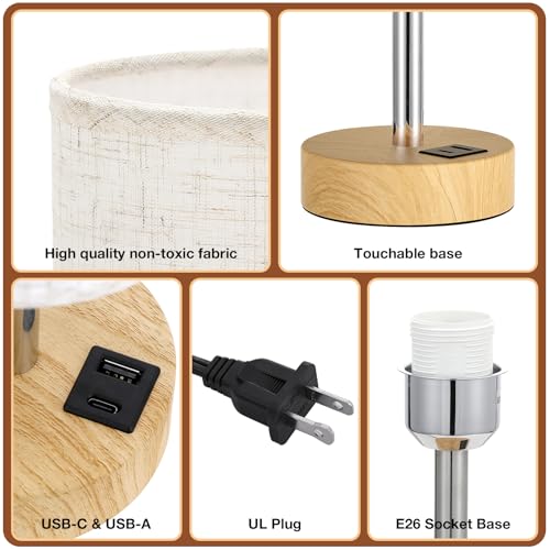 Dicoool 3-way dimmable lamp in bedroom setting