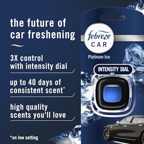 Close up of Febreze Platinum Ice vent clip