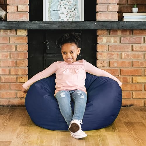 Side view of the Classic Navy bean bag