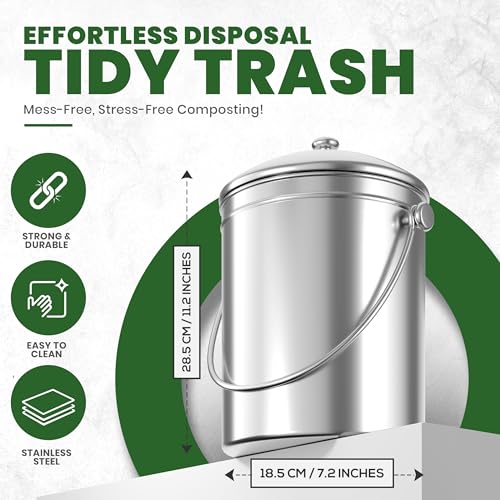 Top view of compost bin with lid closed