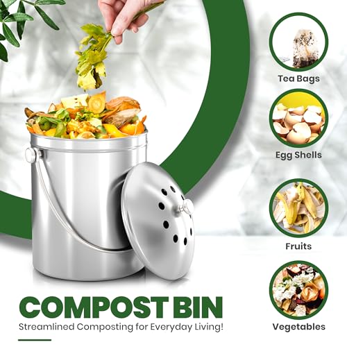 View of compost bin interior with charcoal filter