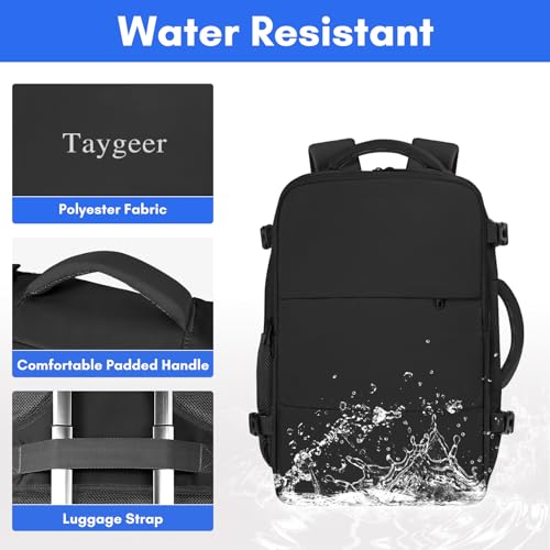 Taygeer backpack attached to luggage handle via strap