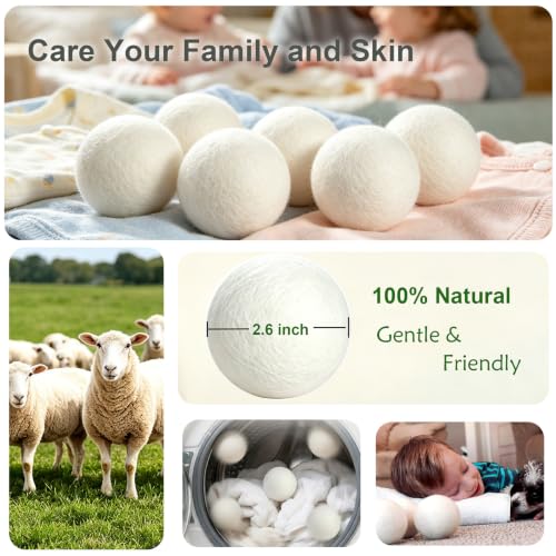 2.6 inch wool balls in cotton bag