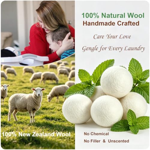 Natural New Zealand wool dryer balls