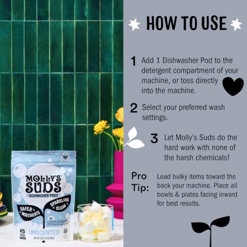 Molly's Suds pods pouring out of the bag