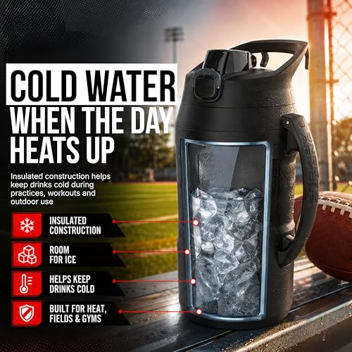 Black Under Armour water jug handle detail