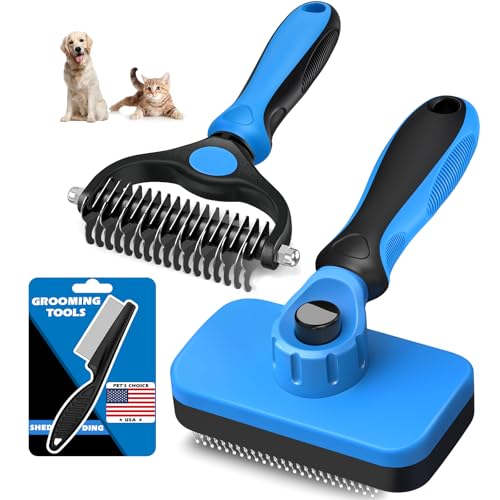 Augwind 3PCS Pet Grooming Kit blue set